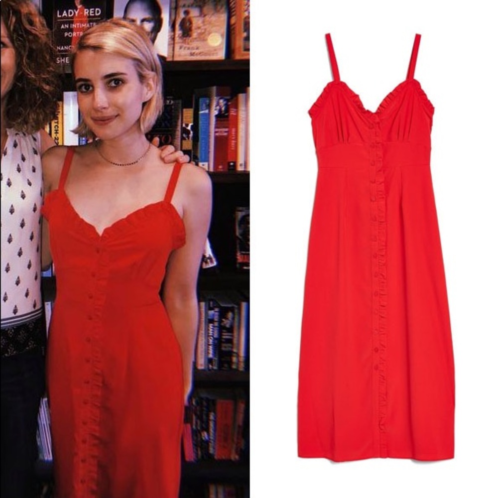 Top shop Red Ruffle Maxi
